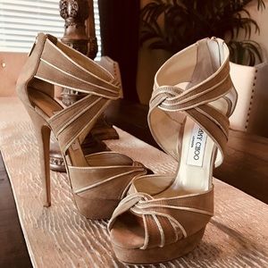 JIMMY CHOO Koko Nude Platfrom Heels